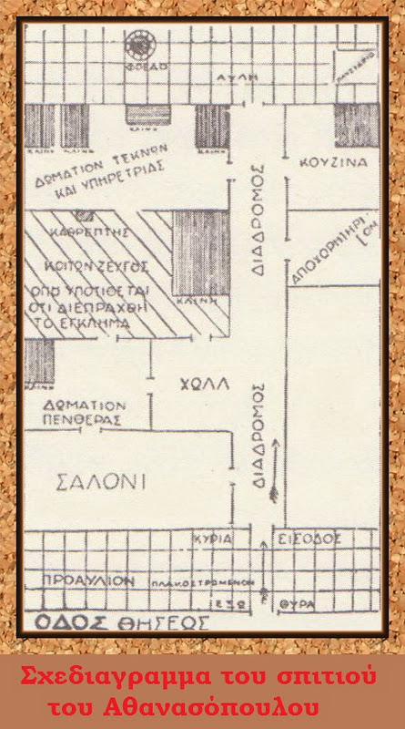 Απεικονίζεται το σχεδιάγραμμα του σπιτιού του Αθανασόπουλου